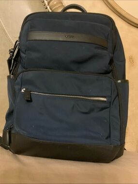Tumi ’Links’ Navy Blue Smooth Polyester 17.75” Laptop Backpack - Excellent